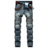 Men's Cycling Jeans Mid Waist Motorcycle Jeans Straight Pants